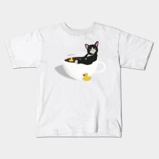 Kitty coffee bath Kids T-Shirt